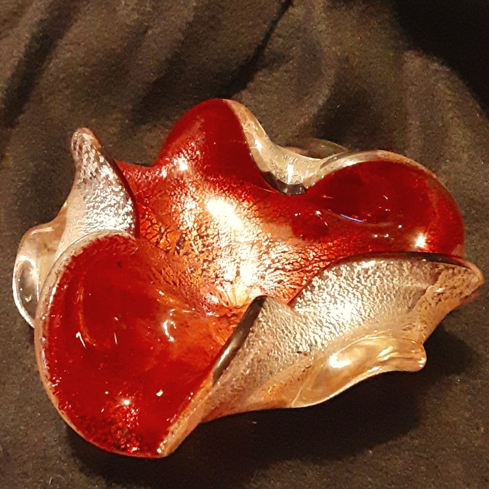 6" round Murano Italy blown glass